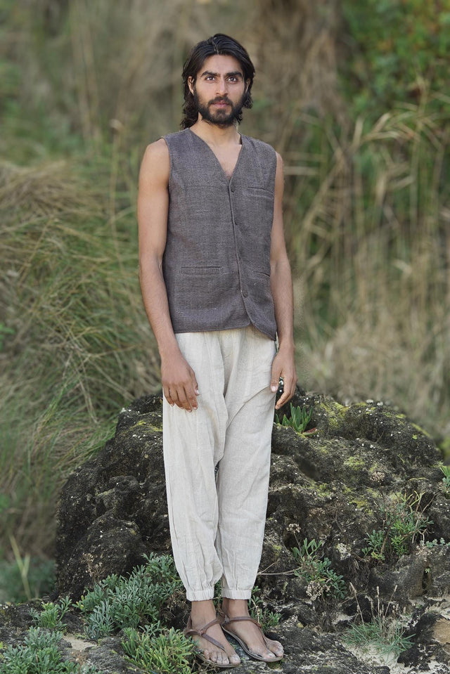 Tribal Harem Pants, Plant Dyed Pants, Tribal Clothing, Drop Crotch Pants, Loose Cotton Harem Trousers, Casual Loose Pants, Comfy Clothing