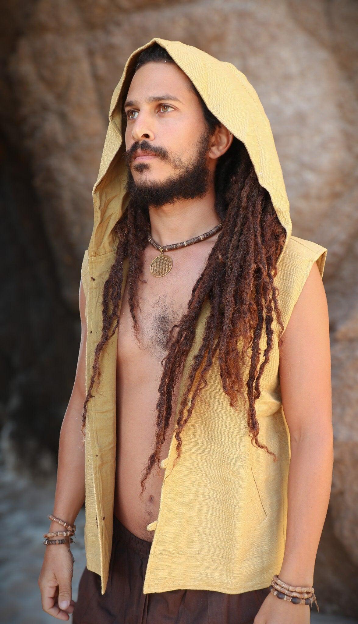 Earthy Hooded Vest, Natural Dye Vest, Hoodie Vest, Men Waistcoat, Khadi Cotton Vest, Earthy Clothing, Hooded Shirt, Organic Men's Wear