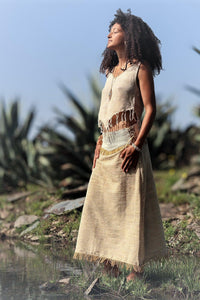 Khadi Raw Silk Ceremonial Skirt, Khadi Frayed Skirt, Raw Silk Skirt, Boho Maxi Skirt, Long Bohemian Wrap Skirt, Tribal Festival Clothing
