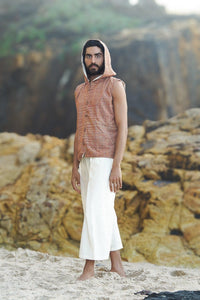 Men Boho Vest, Hooded Vest, Men Waistcoat, Khadi Cotton Vest, Earthy Clothing, Hippie Vest, Hooded Shirt, Psytrance Clothing, Festival Wear