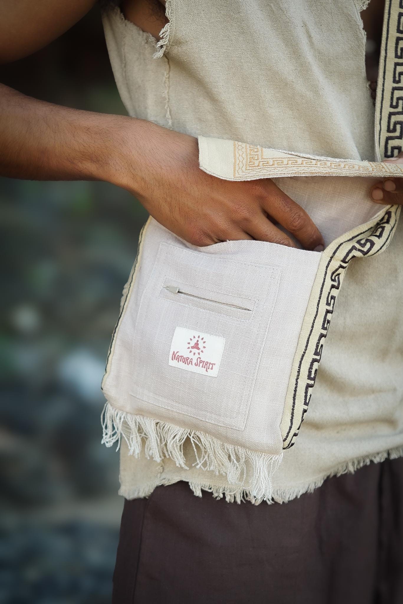Unisex Flower Of Life Bag, Tribal Bag, Embroidery Bag, Shoulder Bag, Khadi, Cotton, Unisex Bag