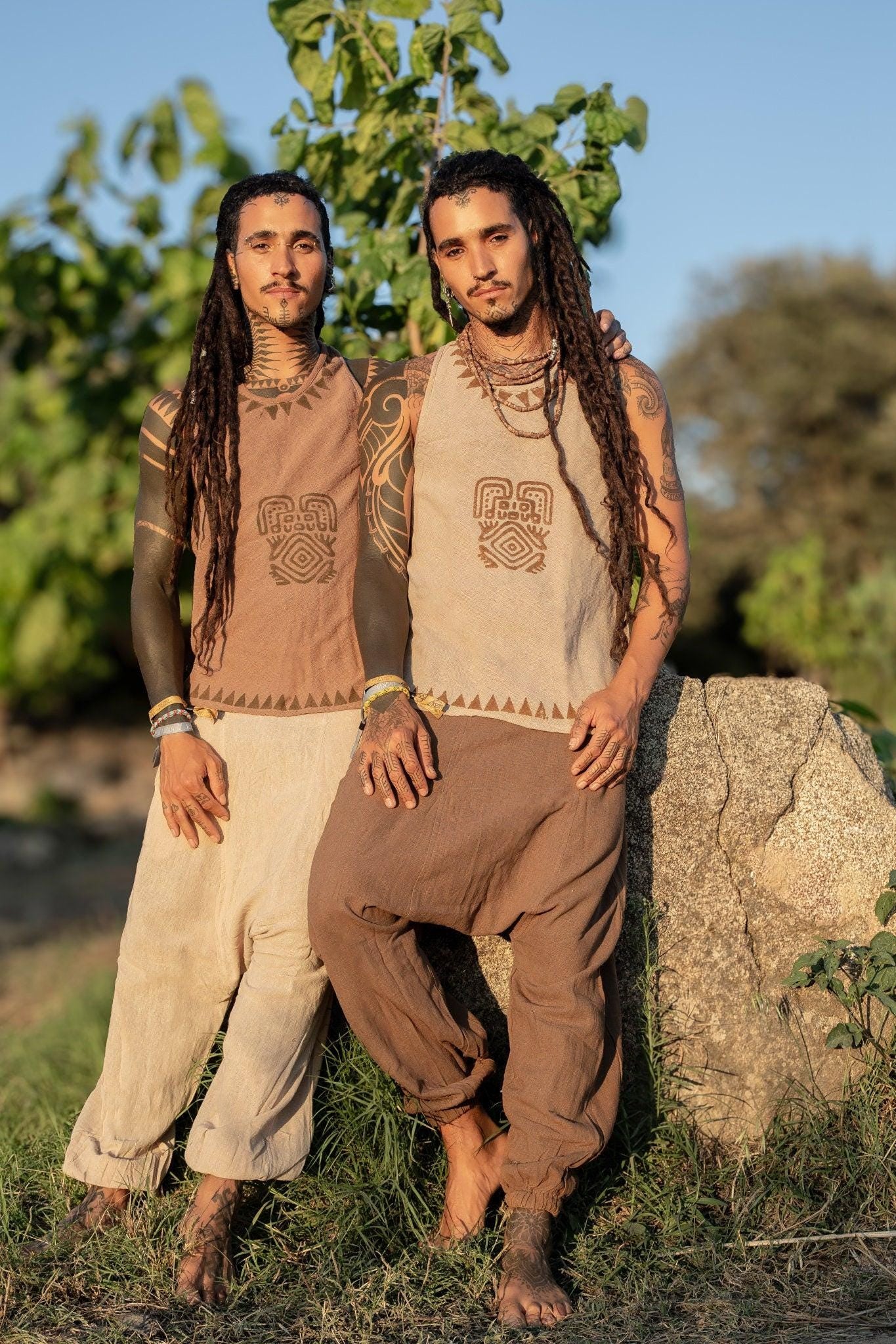 Tribal Harem Pants, Plant Dyed Pants, Tribal Clothing, Drop Crotch Pants, Loose Cotton Harem Trousers, Casual Loose Pants, Comfy Clothing
