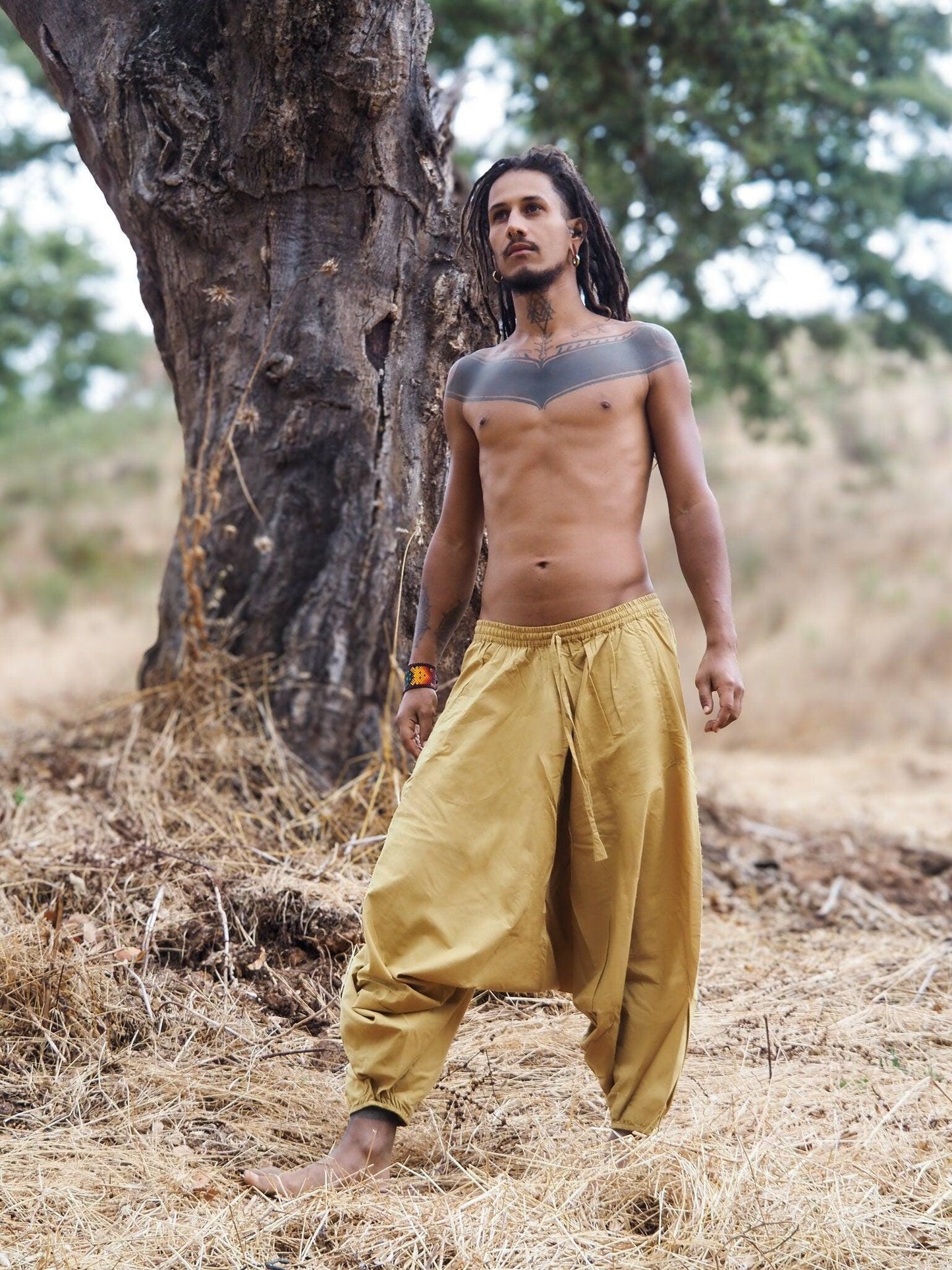 Natural Dye Afghani Pants, Organic Dye Harem Pants, Plant Dyed Pants, Aladdin Pants, Hippie Pants, Yoga Pants, Tribal Clothing, Drop Crotch