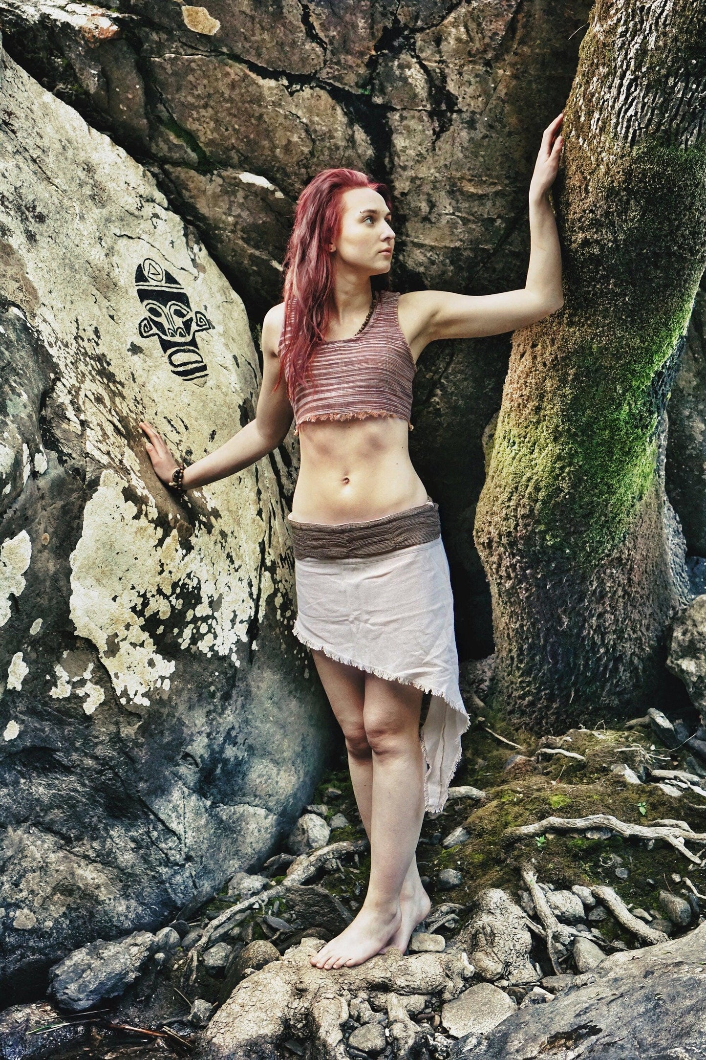 Earthy Pixie Skirt, Boho Festival Skirt, Fairy Skirt, Tribal Skirt, Short Skirt, Natural Clothing, Hippie Skirt, Elven Skirt, Pixie Clothing