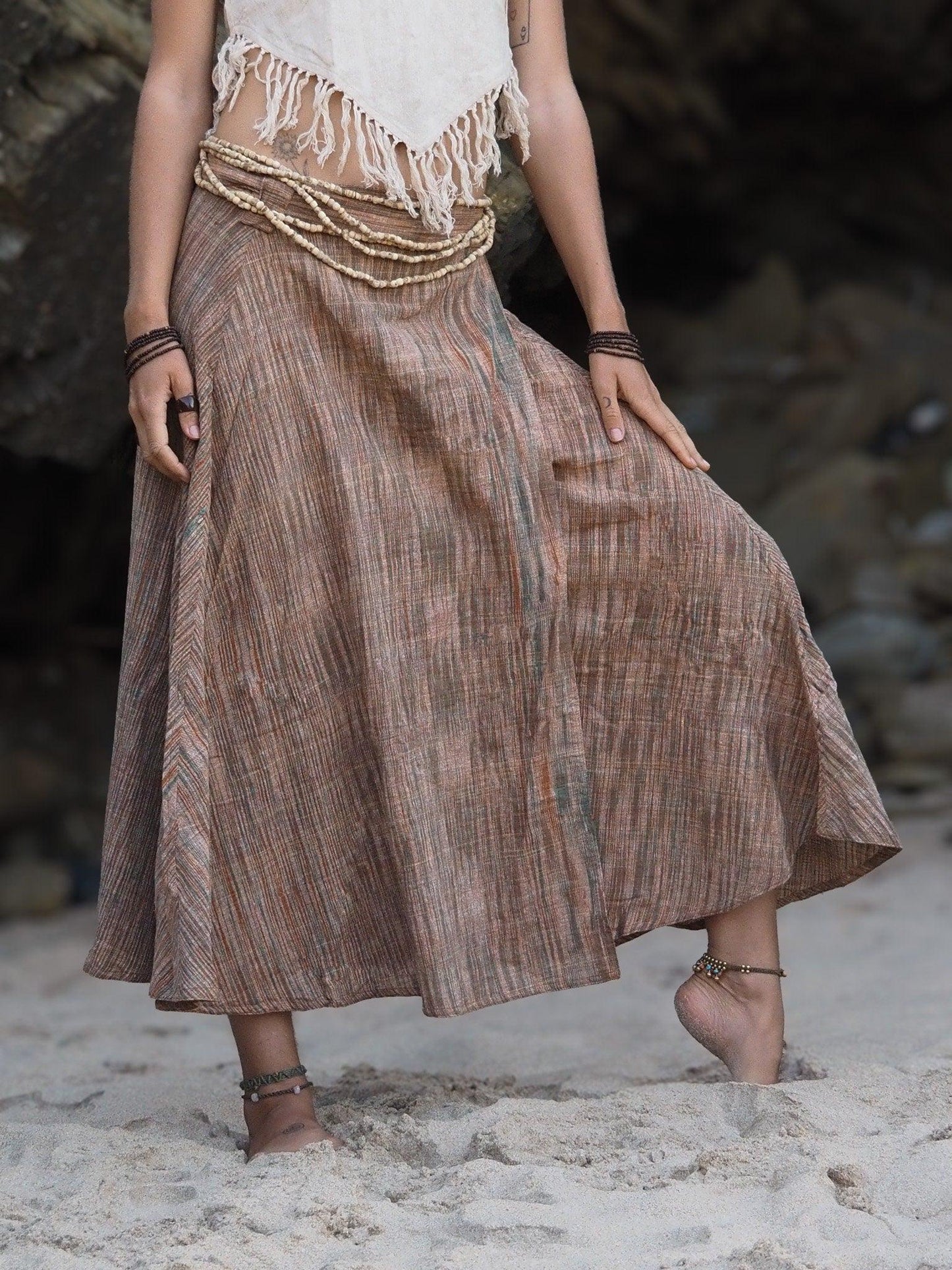 Khadi Wrap Skirt, Wrap Skirt, Khadi Clothing, Loose Maxi Skirt, Hippie Skirt, Natural Clothing, Boho Skirt, Hand Loomed Skirt, Oversize