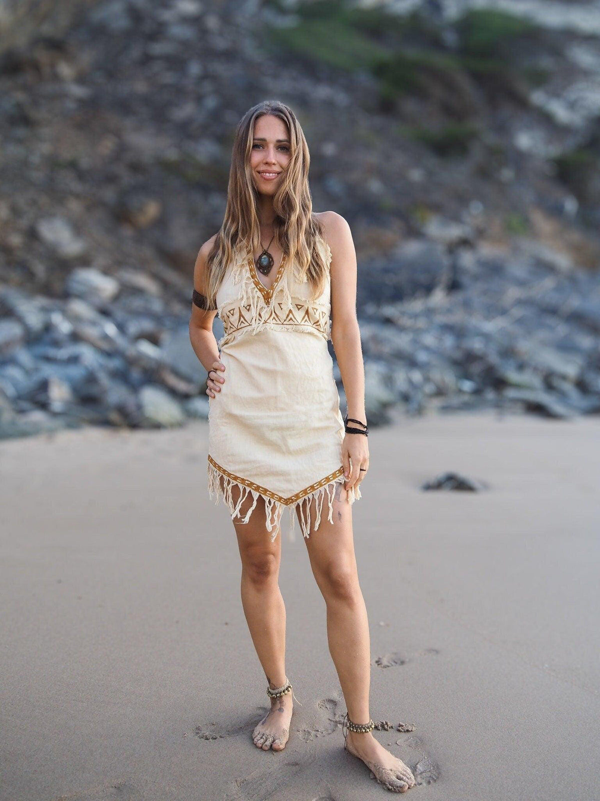 Short Tribal Block Print Dress
