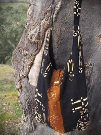 Organic African Bag, Organic Cotton Bag, African Mudcloth Bag, Bogolan Bag, Crossbody Bag, Boho Bag, Hobo bag, Tribal Bag, Hippie Bag, Sling