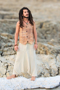 Men's Khadi Vest, Tribal Clothing, Men Waistcoat, Boho Shirt, Earthy Clothing, Khadi Clothing, Hippie Sleeveless Shirt, Tribal Vest