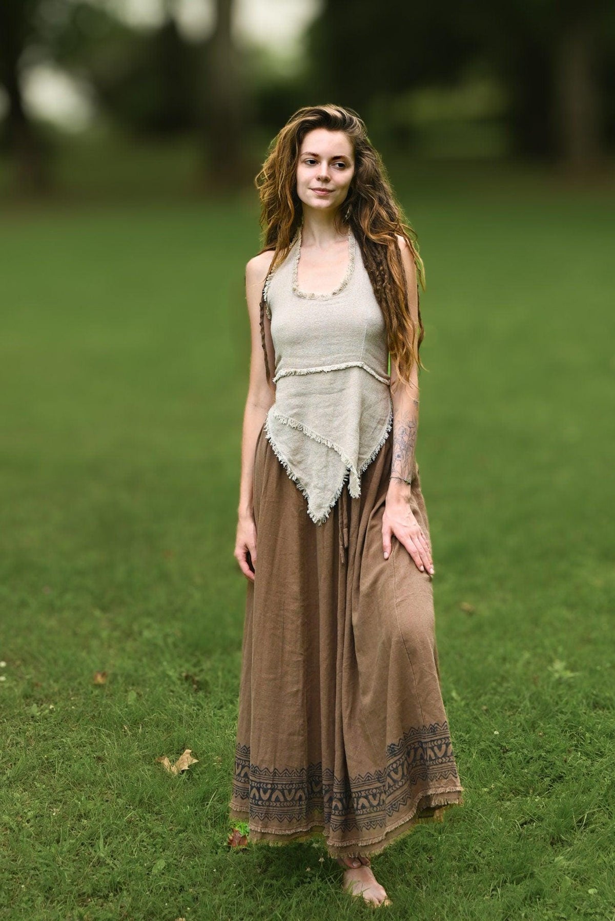 Earthy Cotton Halter Top, Pixie Halter Top, Cross Back Top, Cotton Tie Top, Earthy Halter Top, Boho Top, Festival Clothing, Gift for Her