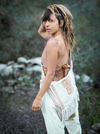 Big Tribal Side Bag, Ethnic Bag, Beach Bag, Unique Shoulder bag, Fringe Bag, Crossbody Bag, Boho Bag, Hippie Bag, Sling