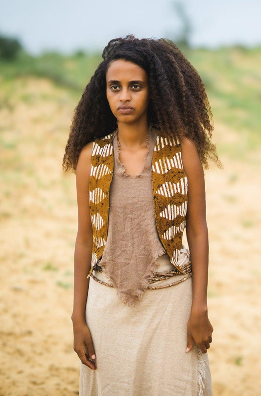 Organic African Mud Cloth Vest, Festival Vest, Tribal Vest, Organic Cotton Vest, Women Top, African Vest, Beach Top, Organic Clothing
