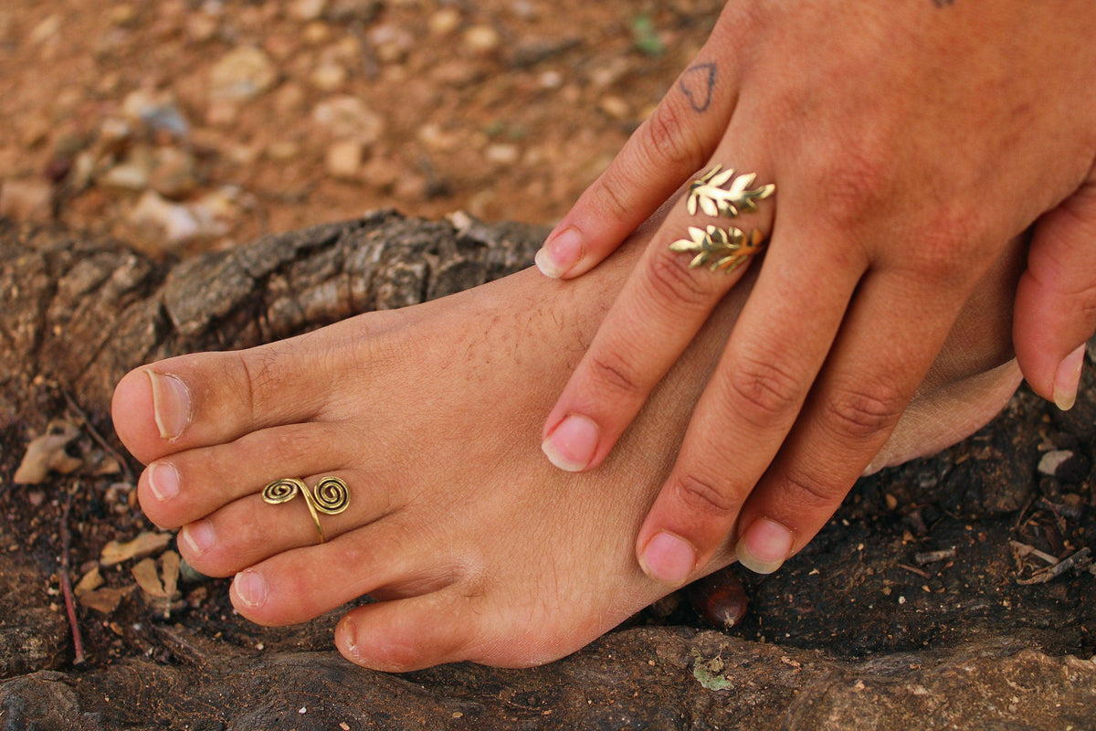 Brass Double Spiral Ring