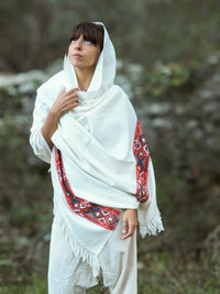 Woolen Kullu Shawl, Embroidered Shawl, Earthy Clothing, Wool Cover Up, Tribal Shawl, Kullu Shawl, Hand Loomed Shawl, Fringe Shawl, Gift