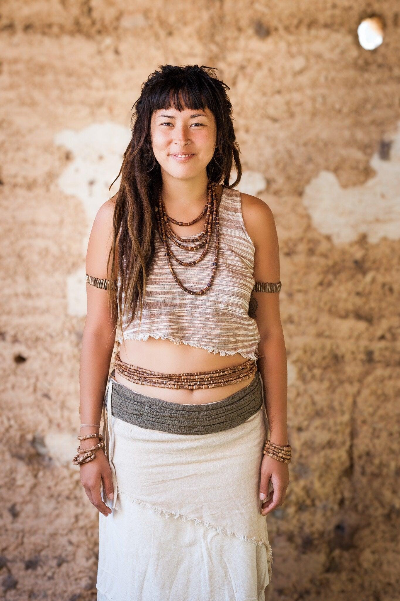Tribal Belt, Tulsi Wood Belt, Wood Belly Chain, Earthy Belt, Beads Belt, Macrame Belt, Hippie Accessories, Wood Boho Belt, Gift For Her
