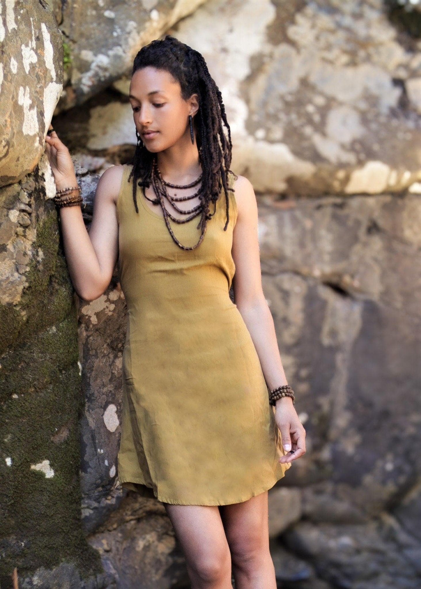 Golden Yellow Boho Dress