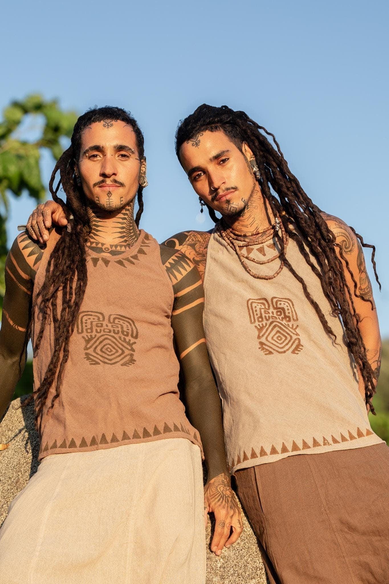 Men's Tribal Block Print Shirt, Earthy Men Top, Natural Men Shirt, Ethnic Men Wear, Earthy Clothing, Hippie Clothing, Psytrance Clothing