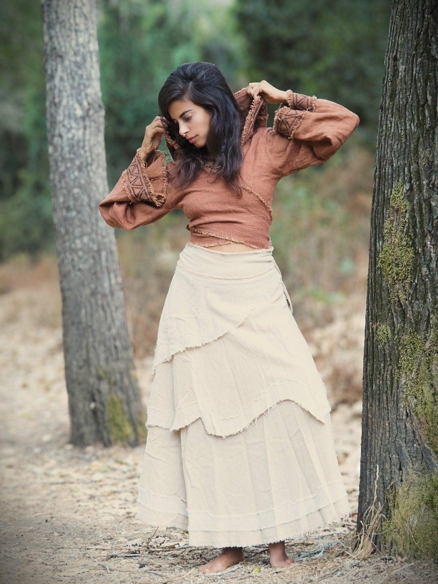 Tribal Hoodie Wrap Top