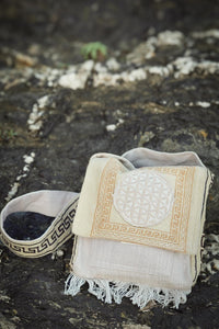 Unisex Flower Of Life Bag, Tribal Bag, Embroidery Bag, Shoulder Bag, Khadi, Cotton, Unisex Bag