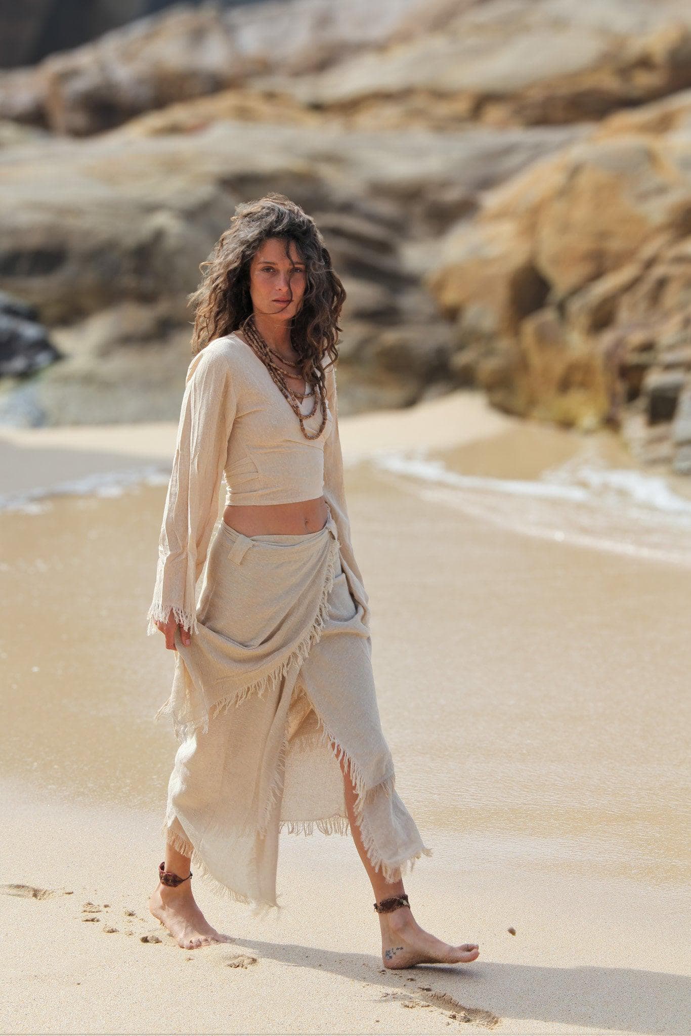 Jute Wrap Top, Boho Top, Frayed Wrap Top, Wrap Around Blouse, Natural Eco Wear, Adjustable Top, Frayed Top, Gypsy Top, Fairy Wear, Pixie