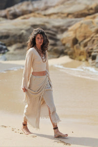 Jute Wrap Top, Boho Top, Frayed Wrap Top, Wrap Around Blouse, Natural Eco Wear, Adjustable Top, Frayed Top, Gypsy Top, Fairy Wear, Pixie
