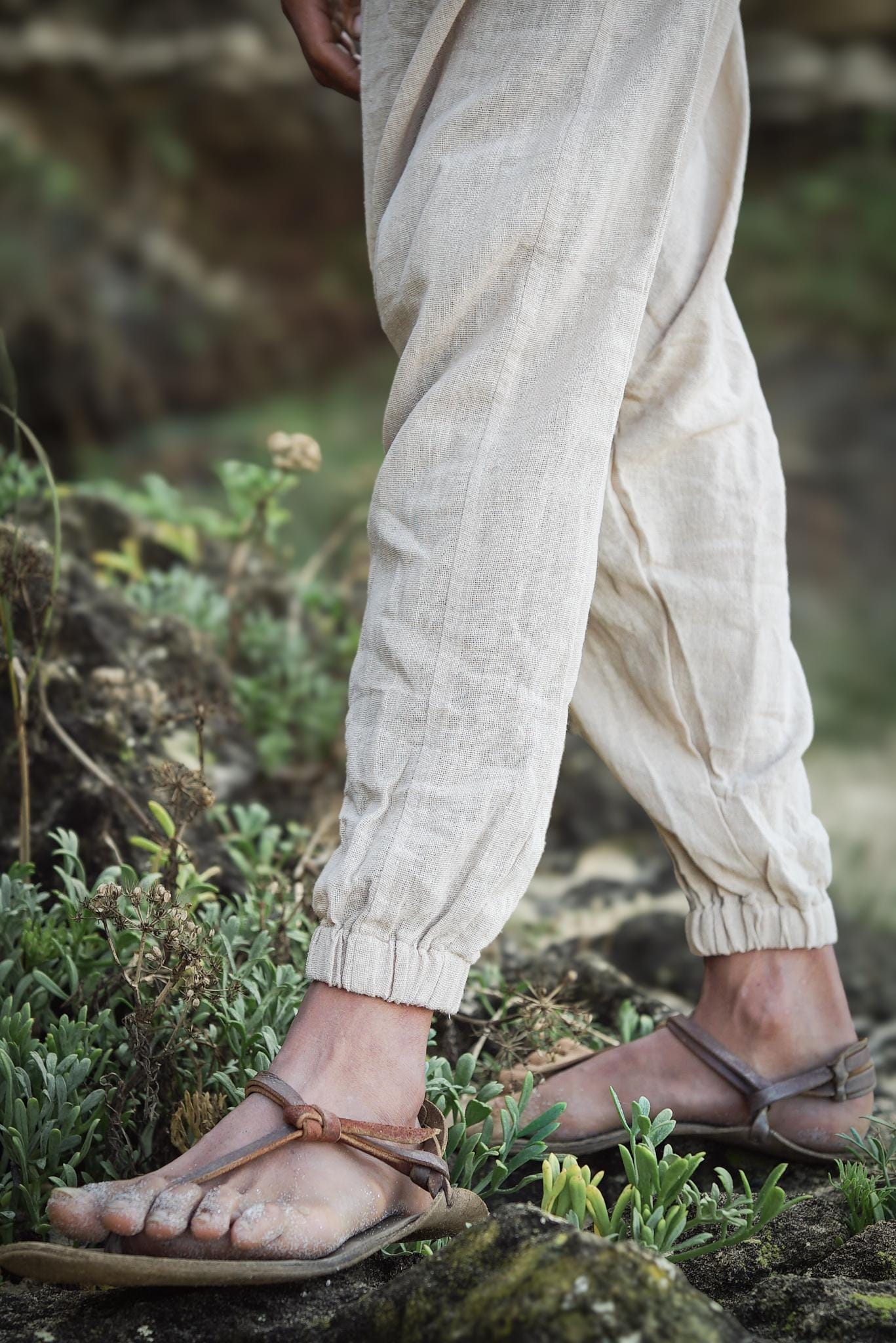 Tribal Harem Pants, Plant Dyed Pants, Tribal Clothing, Drop Crotch Pants, Loose Cotton Harem Trousers, Casual Loose Pants, Comfy Clothing