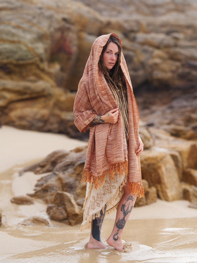 Earthy Khadi Shawl, Cotton Shawl, Khadi Shawl, Unisex Shawl, Hand Loomed Shawl, Hippie Clothing, Earthy Accessories, Earthy Shawl, Boho