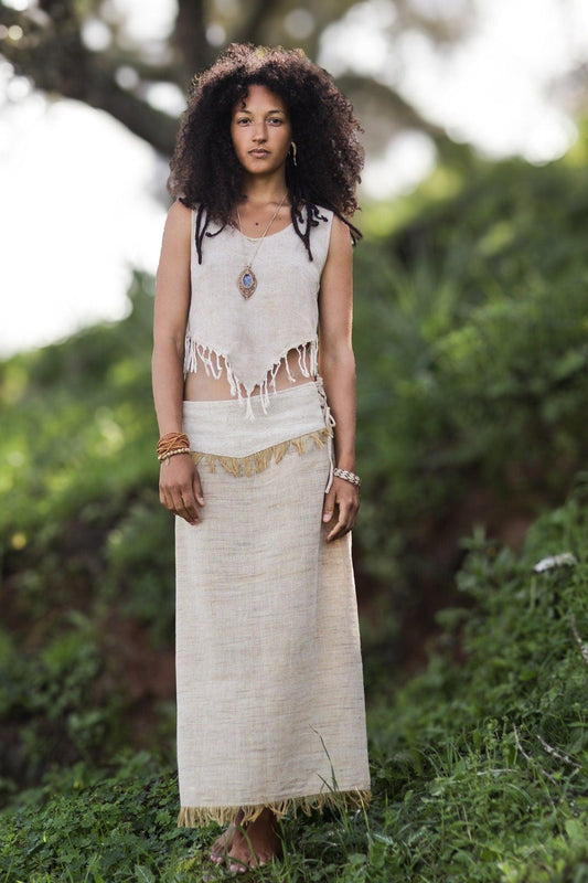 Khadi Raw Silk Ceremonial Skirt, Khadi Frayed Skirt, Raw Silk Skirt, Boho Maxi Skirt, Long Bohemian Wrap Skirt, Tribal Festival Clothing
