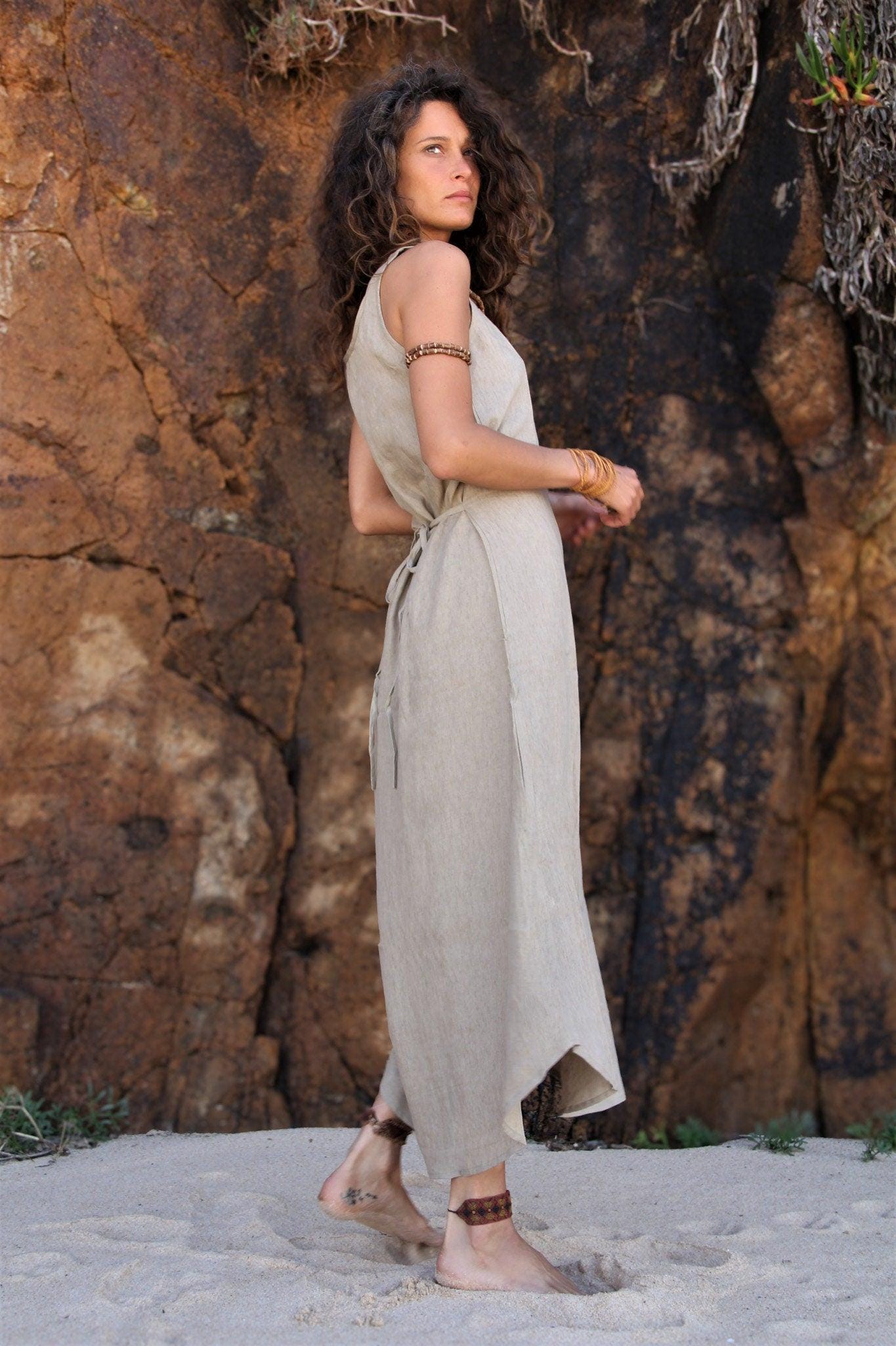 Gray Linen Cotton Dress