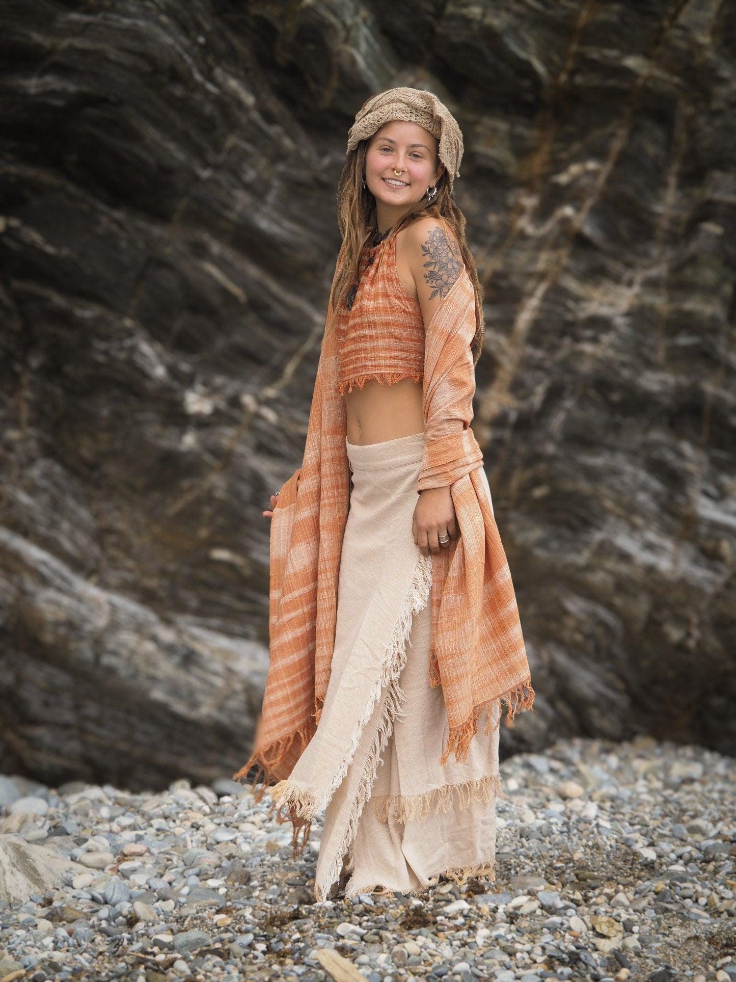 Earthy Khadi Shawl, Cotton Shawl, Khadi Shawl, Unisex Shawl, Hand Loomed Shawl, Hippie Clothing, Earthy Accessories, Earthy Shawl, Boho