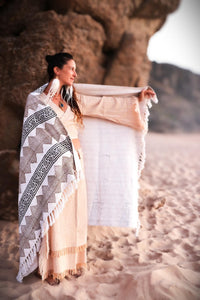 Big Tribal Blockprint Shawl, Big Cotton Shawl, Blockprint Shawl, Ethnic Shawl, Tribal Blanket, Throwover, Wrap, Boho, Ethnic, Ceremonial