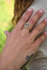 Lotus flower of Love ~ Adjustable Brass Ring