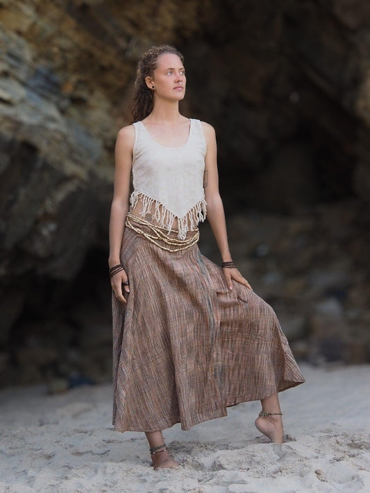Khadi Wrap Skirt, Wrap Skirt, Khadi Clothing, Loose Maxi Skirt, Hippie Skirt, Natural Clothing, Boho Skirt, Hand Loomed Skirt, Oversize