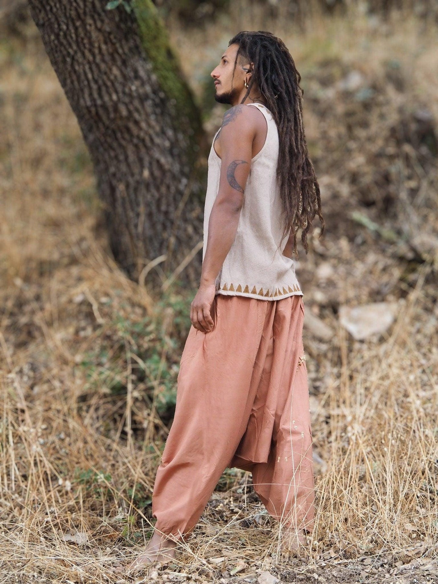 Natural Dye Afghani Pants, Organic Dye Harem Pants, Plant Dyed Pants, Aladdin Pants, Hippie Pants, Yoga Pants, Tribal Clothing, Drop Crotch