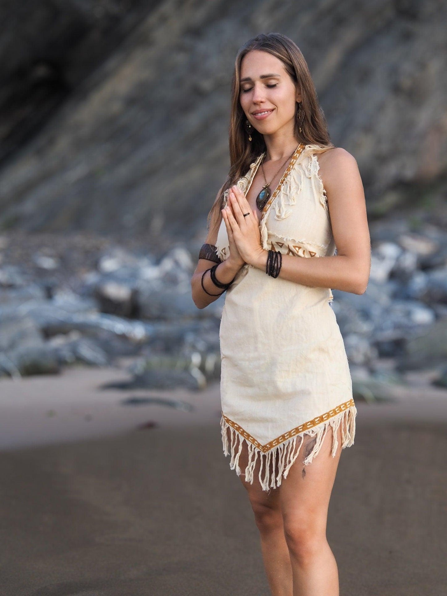Short Tribal Block Print Dress