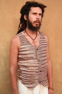 Men's Khadi Vest, Tribal Clothing, Men Waistcoat, Boho Shirt, Earthy Clothing, Khadi Clothing, Hippie Sleeveless Shirt, Tribal Vest