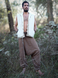 Men's Tribal Hooded Vest, Hoodie Vest, Men Waistcoat, Khadi Cotton Vest, Earthy Clothing, Hooded Shirt, Organic Men's Wear, Hand Made Vest