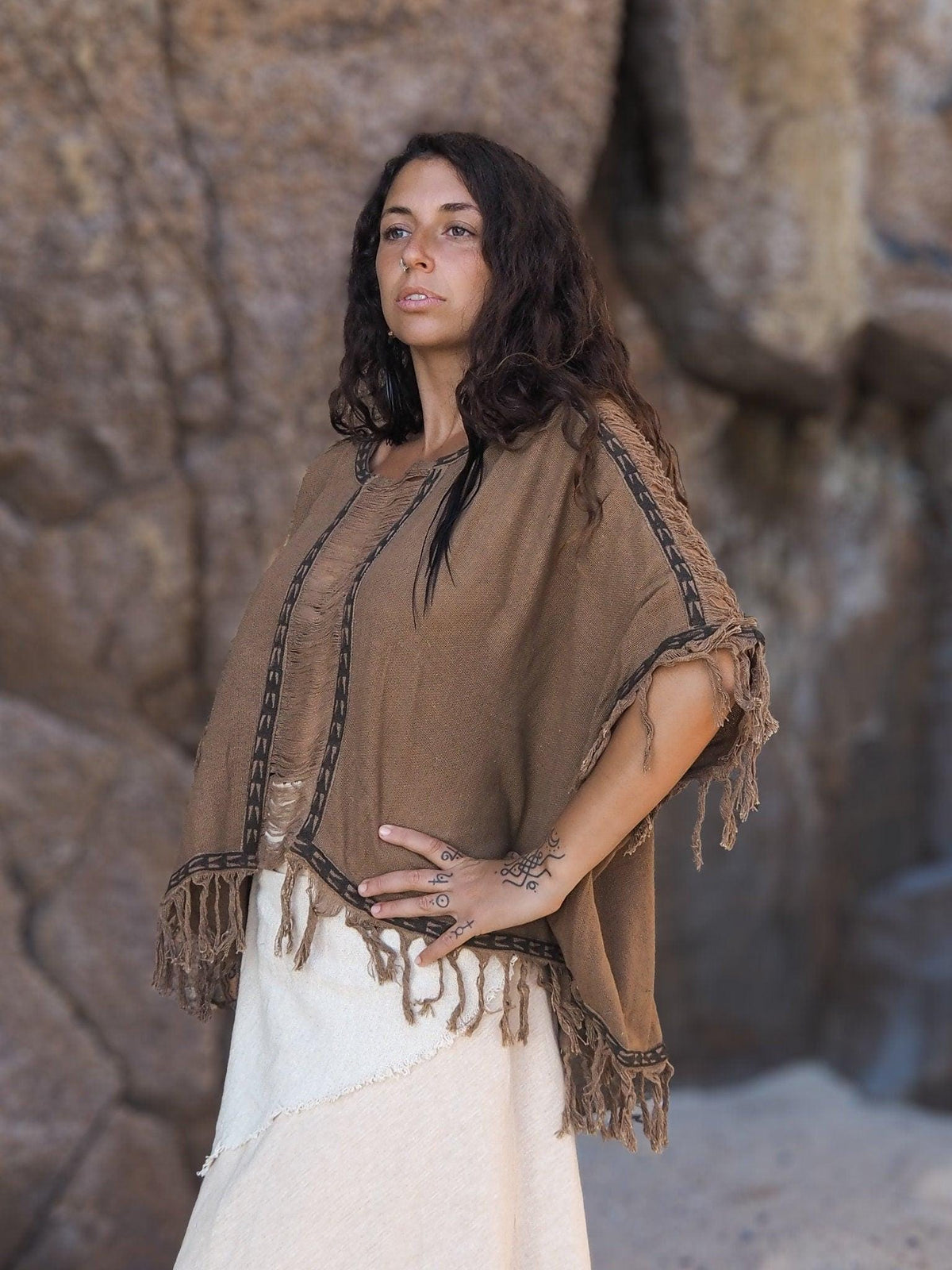 Boho Fringe Poncho