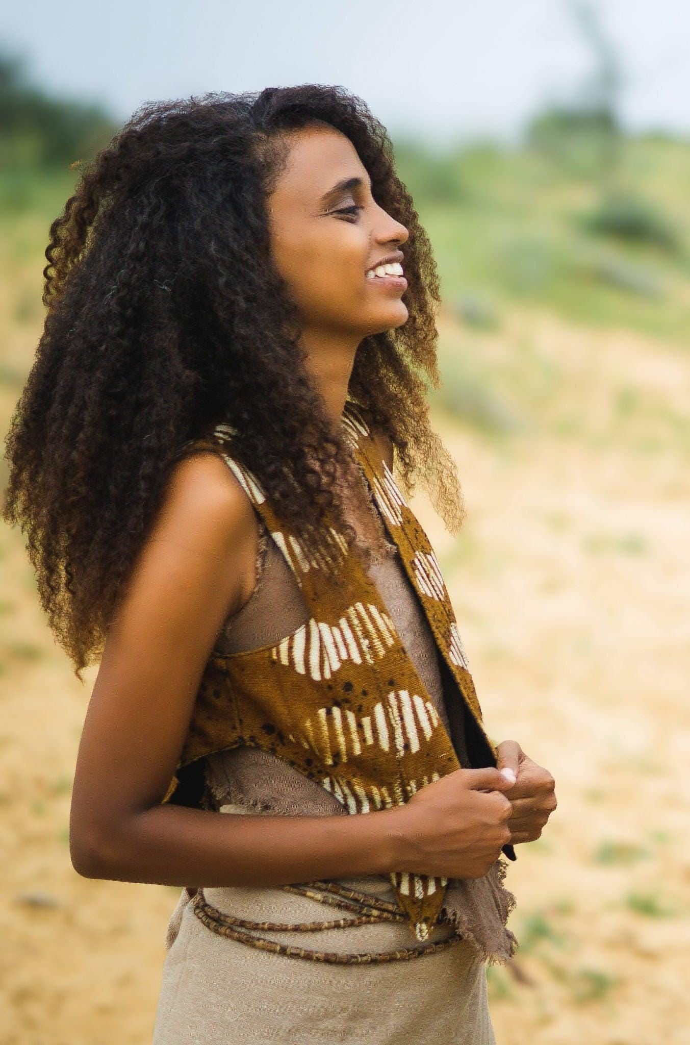 Organic African Mud Cloth Vest, Festival Vest, Tribal Vest, Organic Cotton Vest, Women Top, African Vest, Beach Top, Organic Clothing