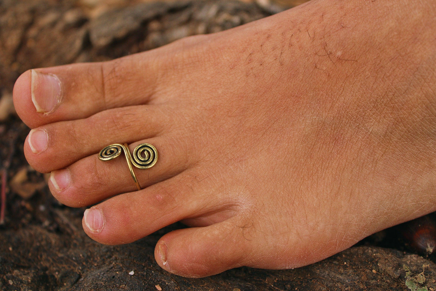 Brass Double Spiral Ring