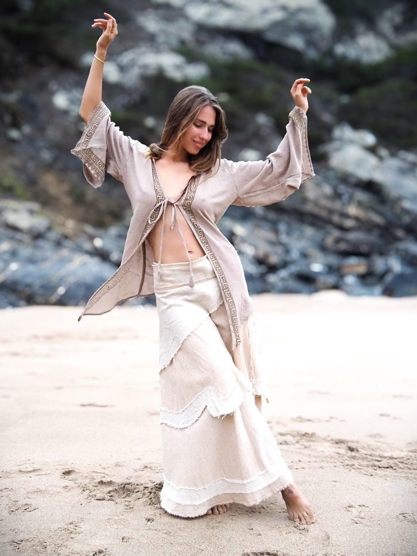 Earthy Fairy Top, Long Sleeved Fairy Top, Elf Top, Pixie Hood Top, Earthy Clothing, Natural Clothing, Boho Clothing, Festival Clothing