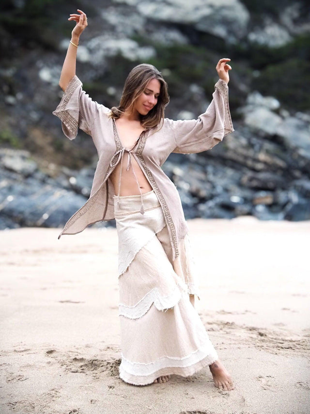 Earthy Fairy Top, Long Sleeved Fairy Top, Elf Top, Pixie Hood Top, Earthy Clothing, Natural Clothing, Boho Clothing, Festival Clothing