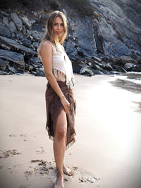 Tribal Block Print Wrap Skirt, Fairy Skirt, Pixie Skirt, Frayed Boho Skirt, Gypsy Skirt, Hippie Skirt, Festival Skirt, Layered Skirt, Earthy