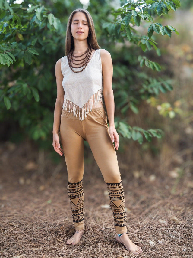 Organic Tribal Block Print Leggings