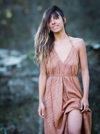 Boho Goddess Dress, Asymmetrical Sleeveless Dress, Long Wrap Dress, Summer Dress, Fairy Dress, Boho Maxi Dress, Handwoven Dress, Khadi Dress