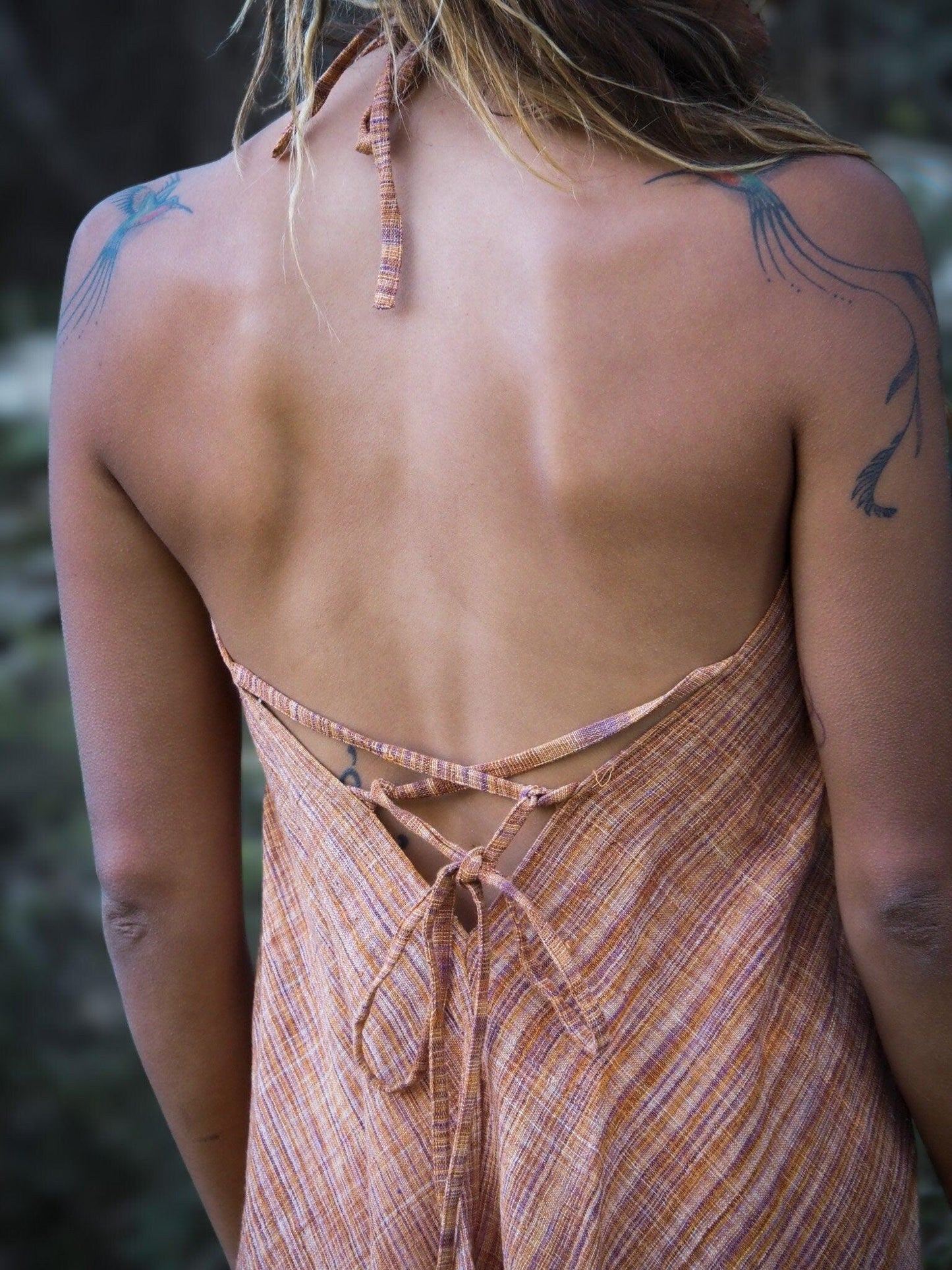 Boho Goddess Dress, Asymmetrical Sleeveless Dress, Long Wrap Dress, Summer Dress, Fairy Dress, Boho Maxi Dress, Handwoven Dress, Khadi Dress