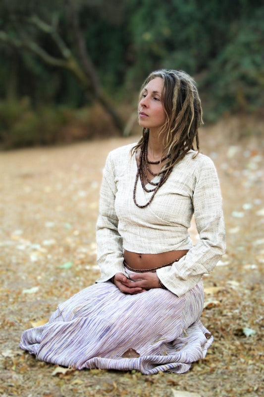 Raw Cotton Wrap Top