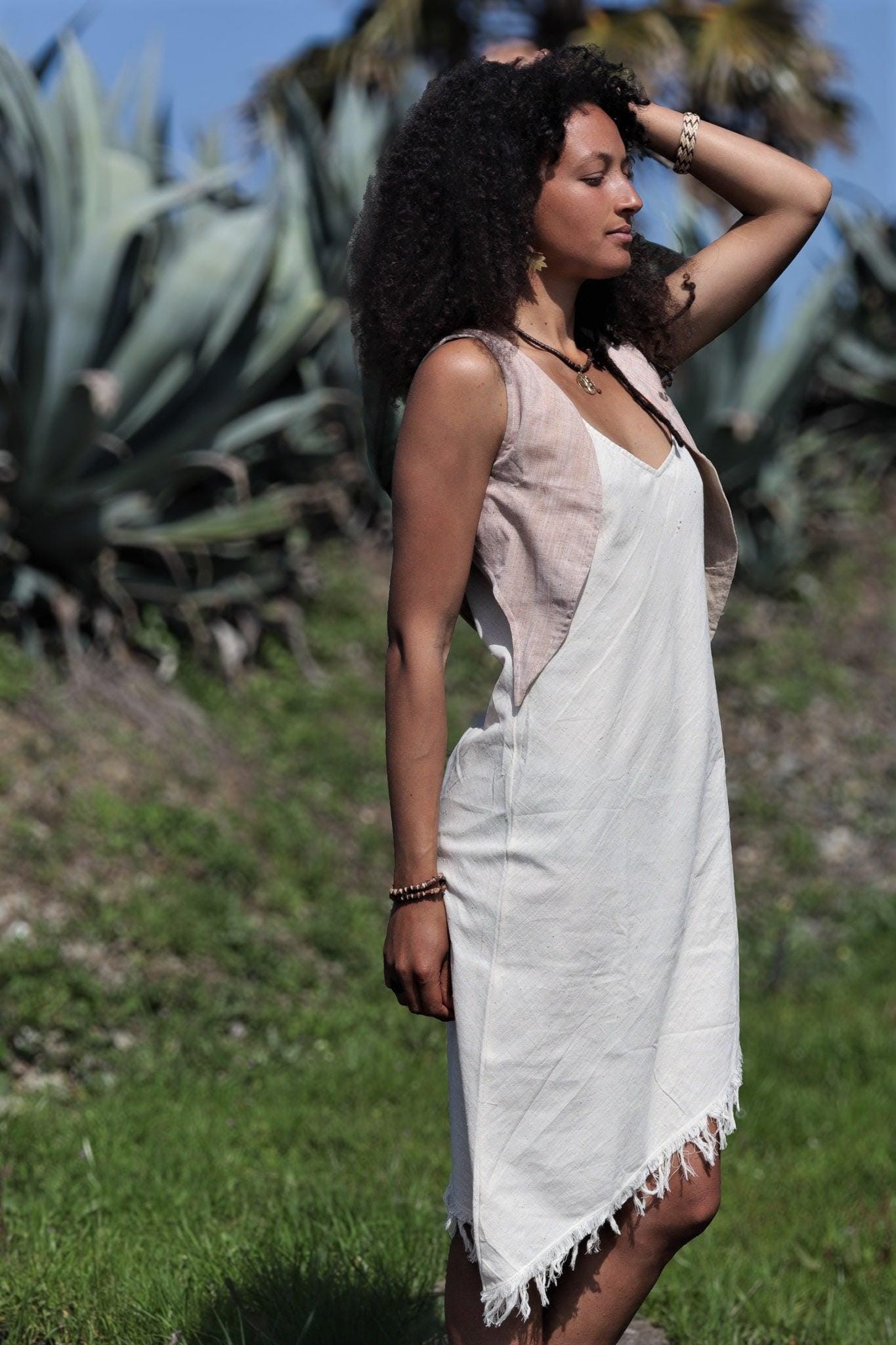 Womens Small Khadi Vest, Khadi Vest, Sacred Geometry Vest, Womens Boho Vest, Organic Festival Wear, Fairy Wear, Pixie Vest, Hippie Vest, Eco