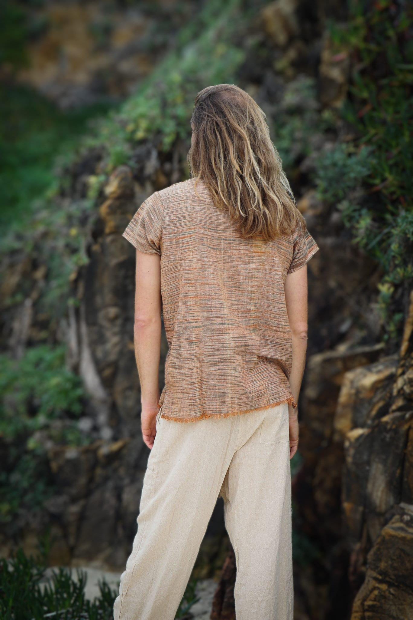 Earthy Khadi Shirt, Khadi Cotton Top, Men Tshirt, Earthy Clothing, Boho Tshirt, Men Tee, Hippie Clothing, Psytrance Clothing, Natural Shirt