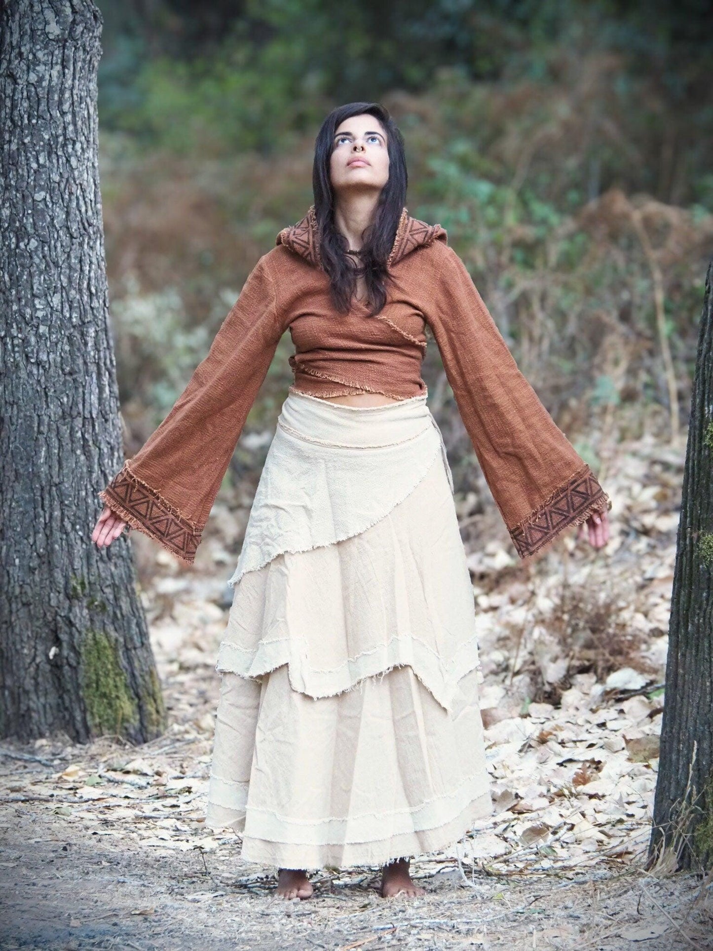 Tribal Hoodie Wrap Top