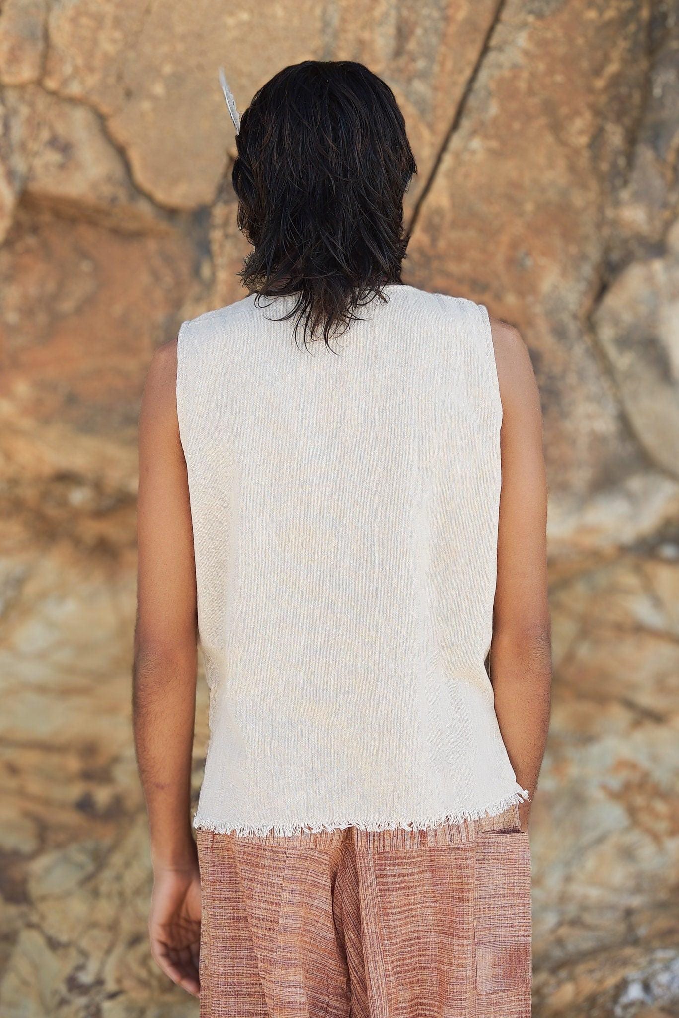 Natural Cotton Men Shirt, Cotton Shirt, Ceremonial Shirt, Eco-friendly Shirt, Boho Shirt, Men Vest, Casual Vest, Gypsy Vest, Gift for Him